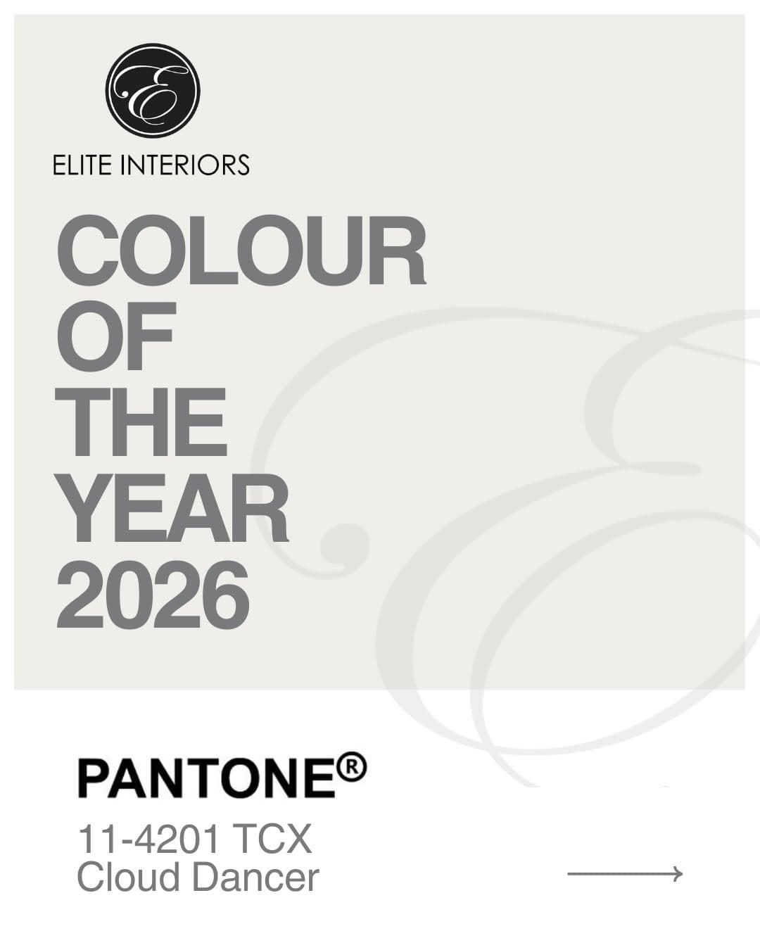 Meet Cloud Dancer Pantone s Colour of the Year 2026. Soft airy and beautifully understated. We can t wait…